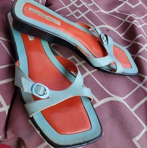 Charles David Slip open Sandals - Black Suede